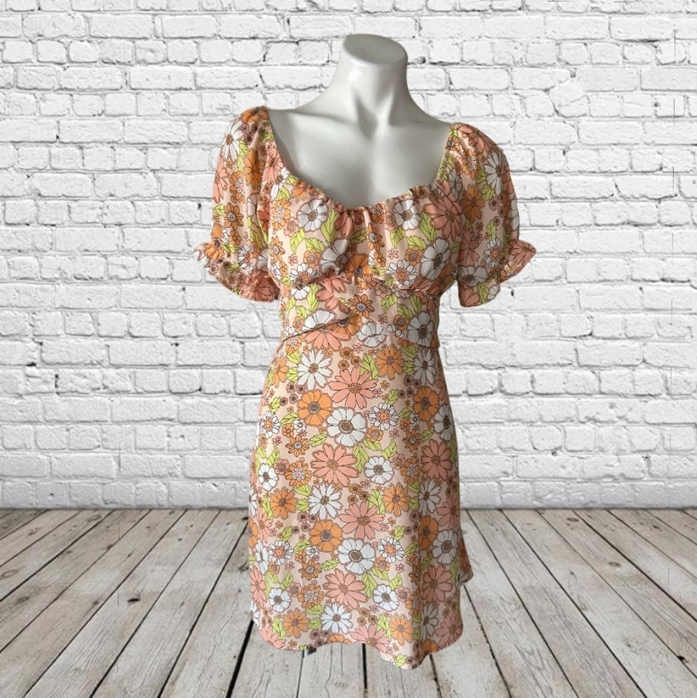 Floral Orange Dress